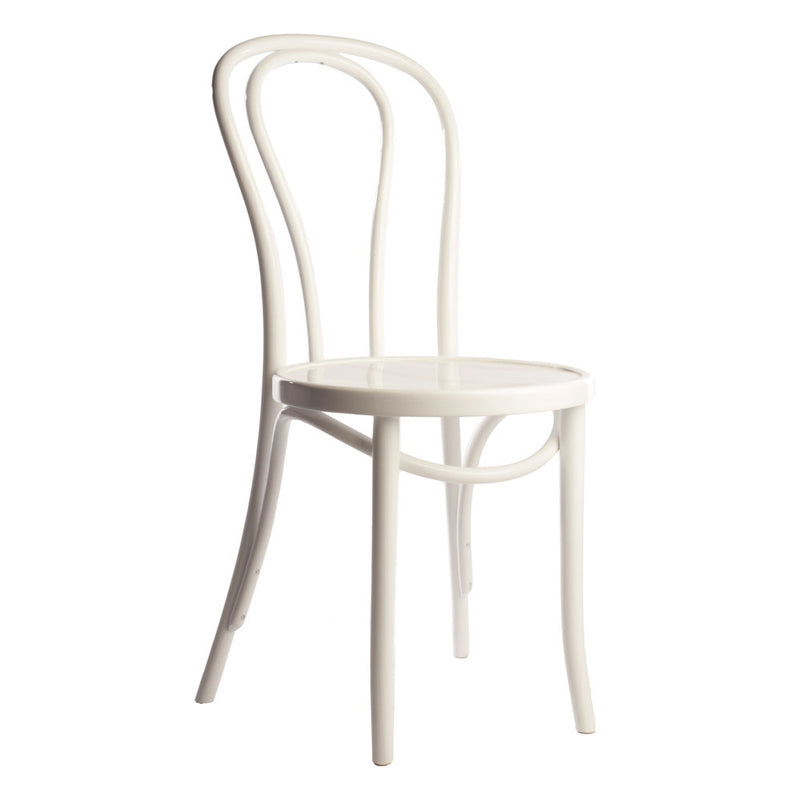 Hairpin Bentwood Side Chair - White
