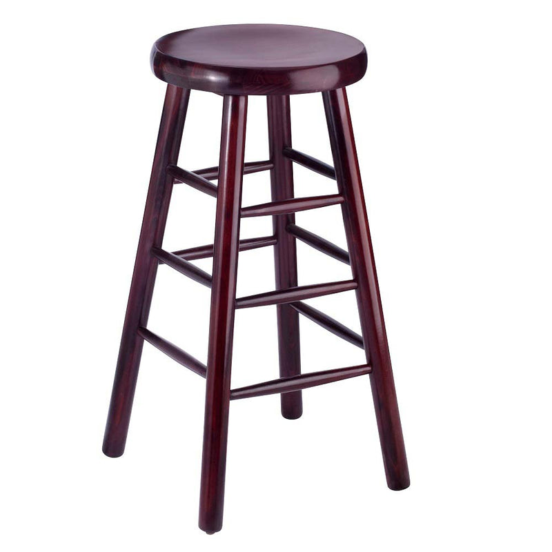 Old English Wooden Backless Barstool