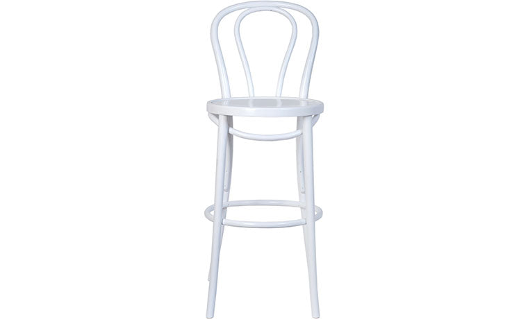 Hairpin Bentwood Barstool - White