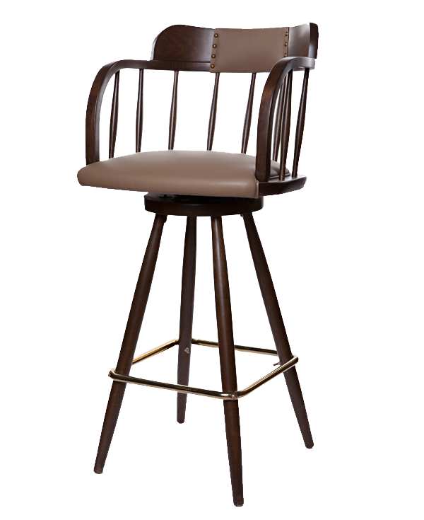 Mid-Century Style Saloon  Barstool With Upholstered Seat or Back/ Seat & Back OD236UB
