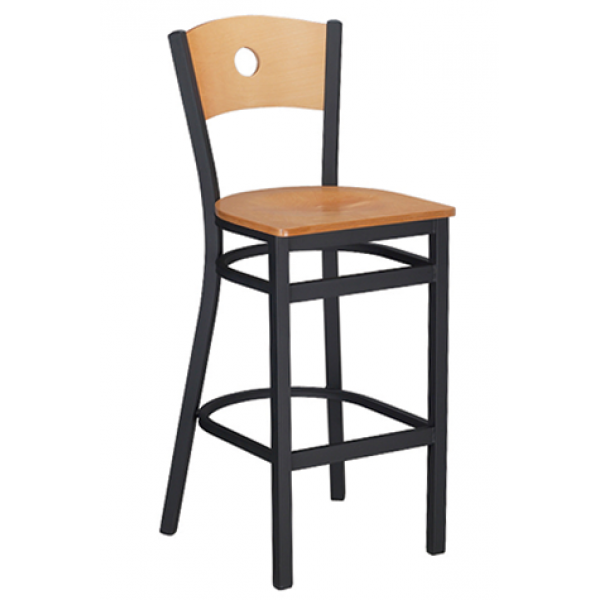 Bullseye Metal  Barstool w/ Veneer Back, GA614