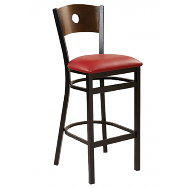 Bullseye Metal  Barstool w/ Veneer Back, GA614