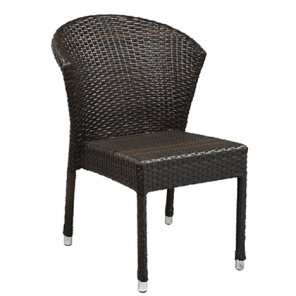 Amalfi Aluminum Stacking Chair w/ Rattan Back