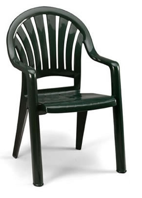 Pacific Fanback Stacking Armchair Amazon Green