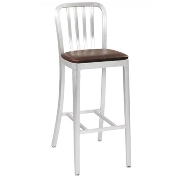 Classic Aluminum Barstool w/ Slat Back
