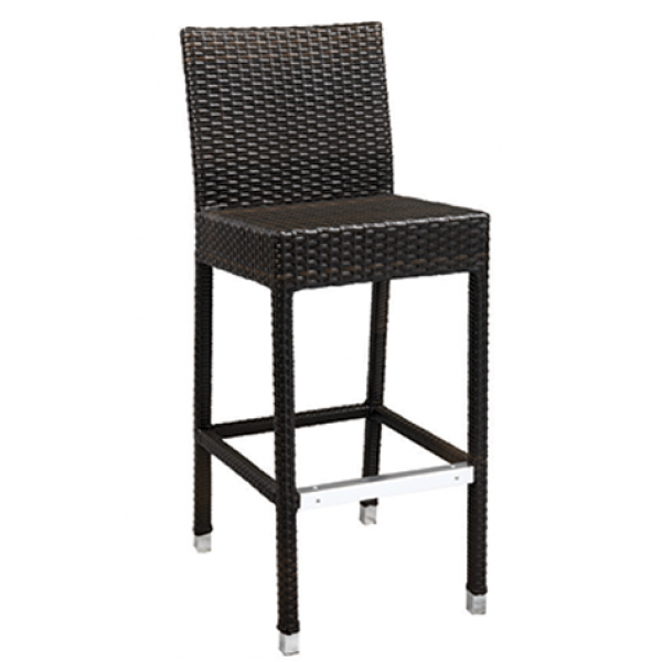 Amalfi Aluminum Barstool w/ Rattan Back