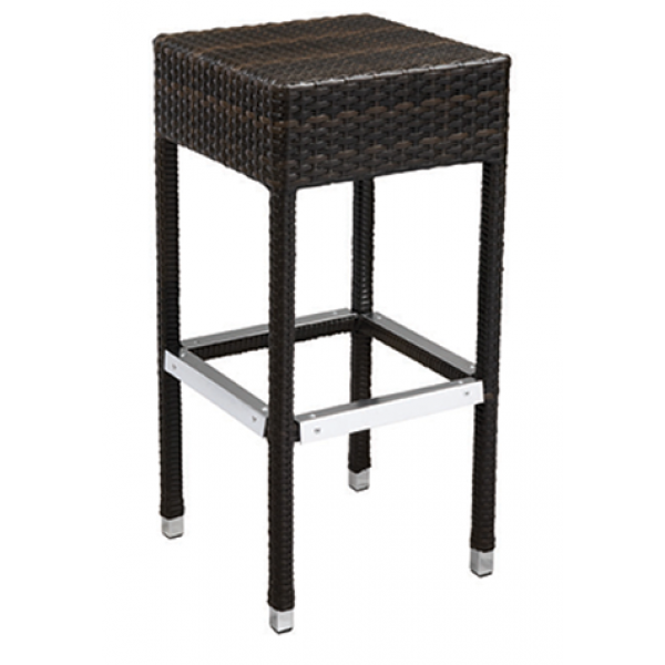 Amalfi Aluminum Barstool w/ Rattan Back