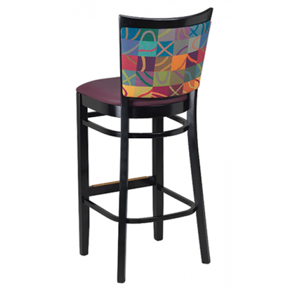 Checker Beechwood Barstool w/ Exposed Grid Back, GA9650