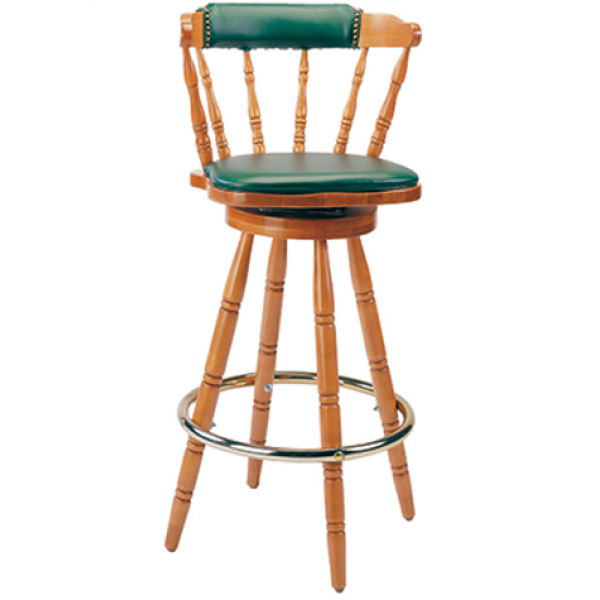 Colonial Beechwood Swivel Barstool w/ Handhold Spoke Back, GA9850