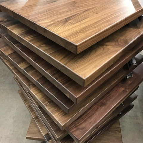 Walnut plank w/ natural finish table top