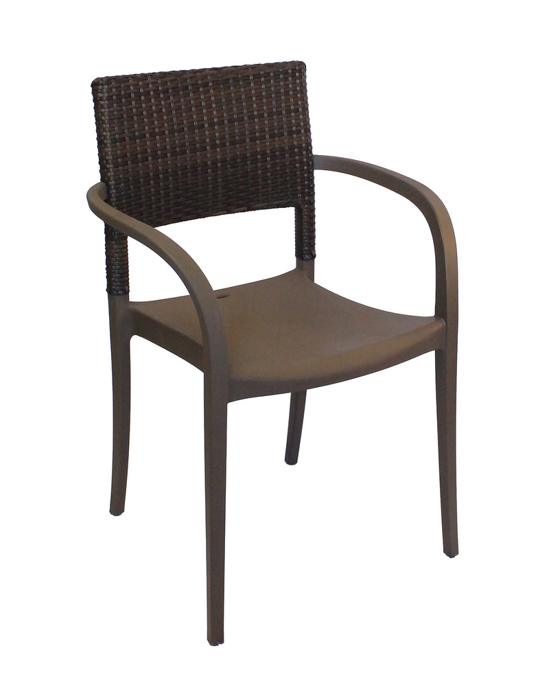 Java Wicker Armchair w/ Rattan Back