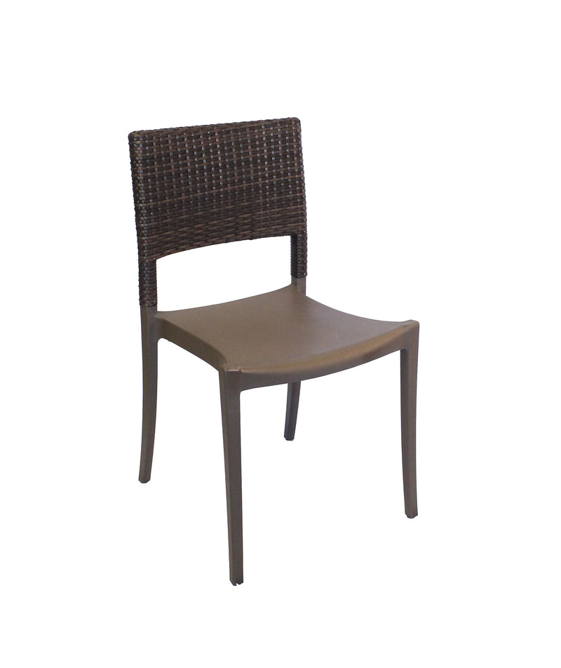 Java Wicker Sidechair w/ Rattan Back