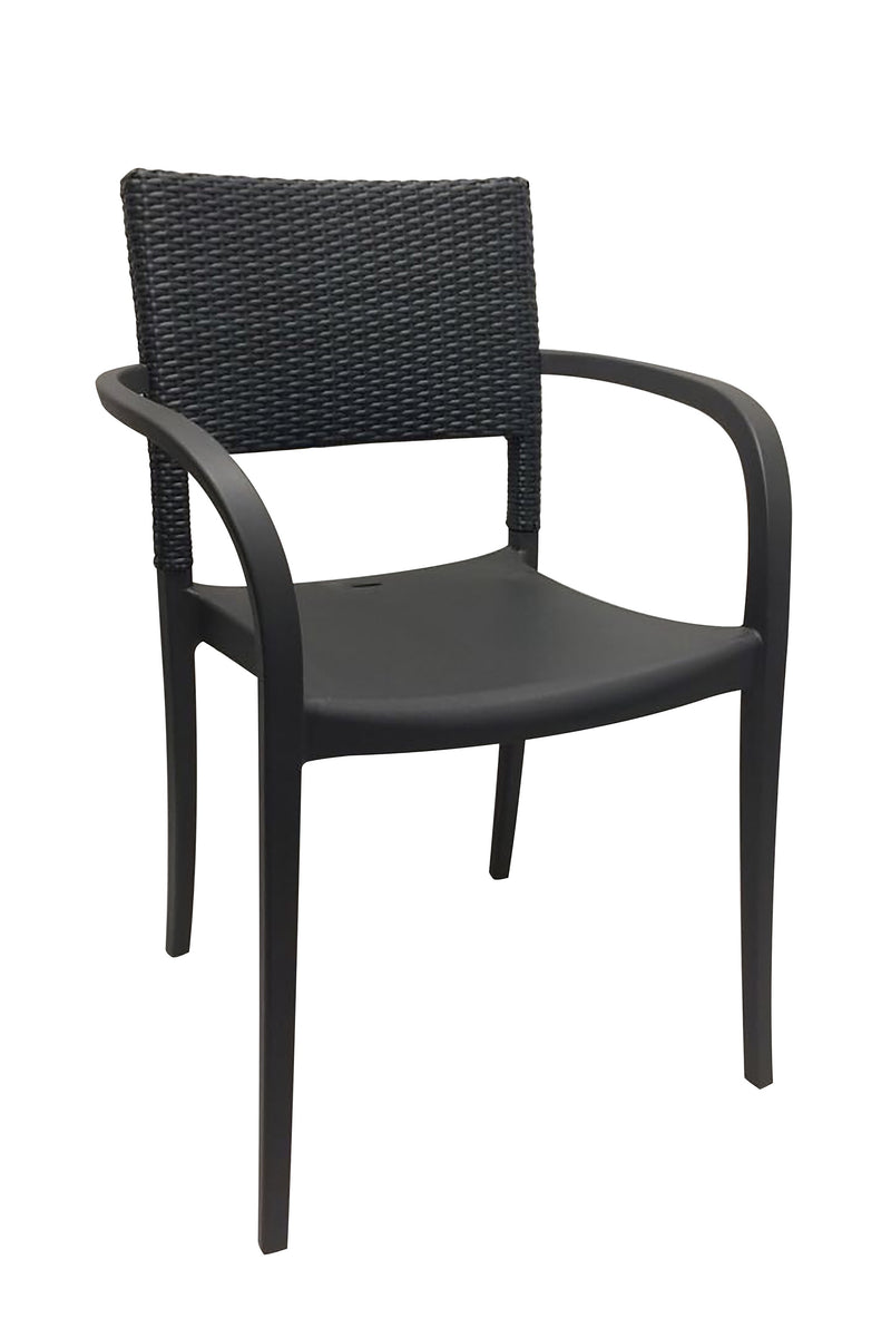 Java Wicker Armchair w/ Rattan Back