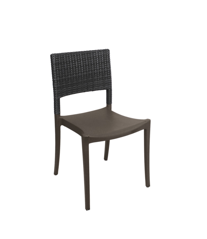 Java Wicker Sidechair w/ Rattan Back