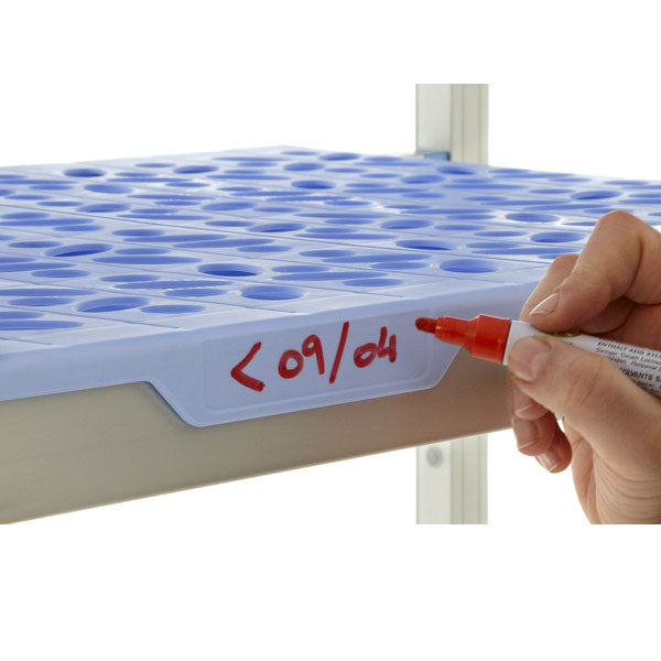 Tournus shelving with easy categorizition with eraseable marker