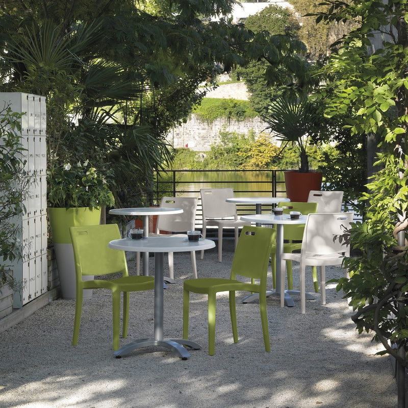 Metro Resin Stacking Chair w/ Handhold Back