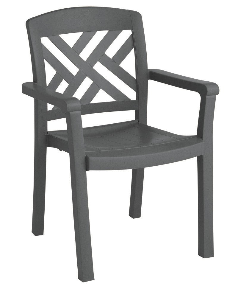 Sanibel Stacking Dining Armchair Charcoal