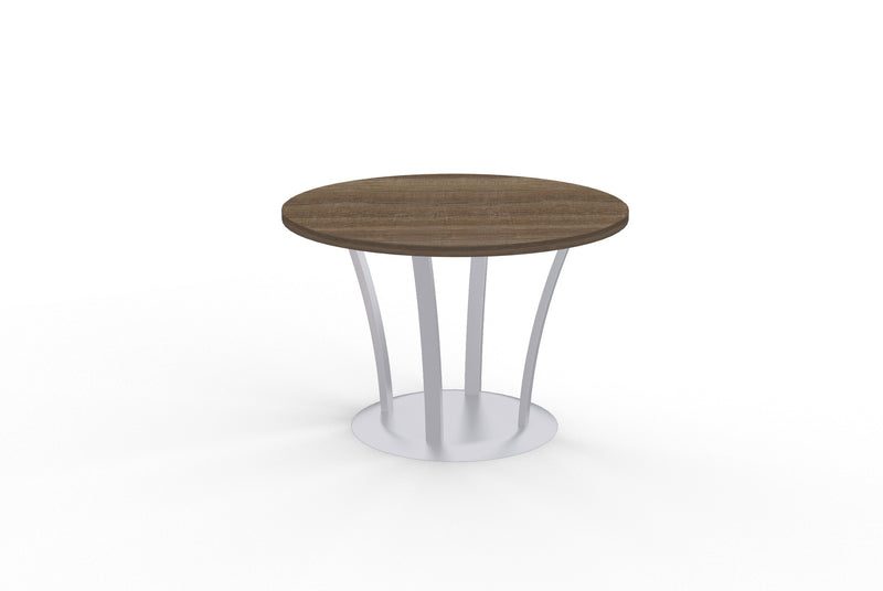 Structure round teak lamniate table with metal fountain base