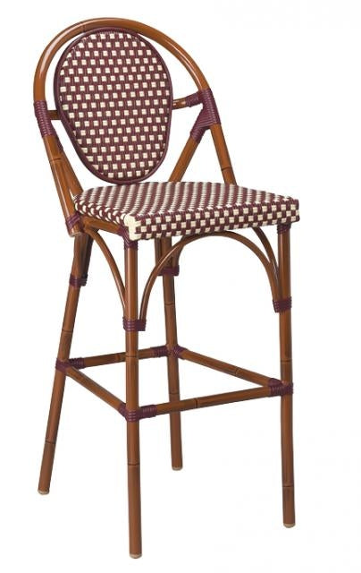 GA908ABSRFD Aluminum Bamboo Metal Barstool