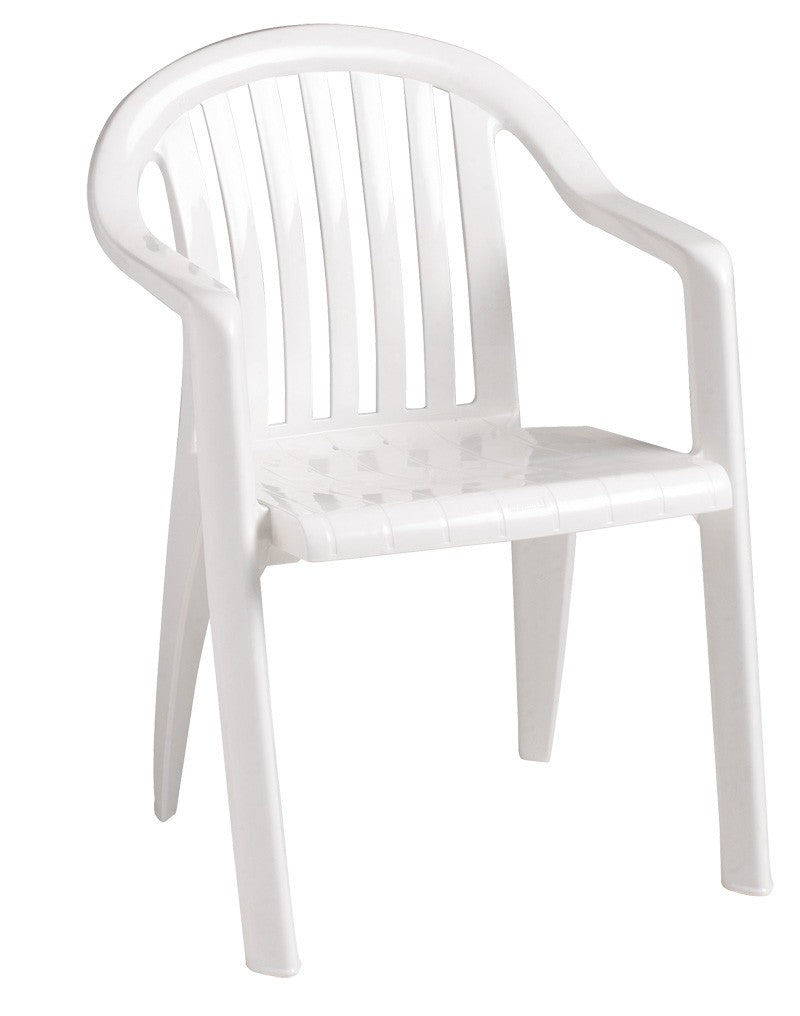 Miami Lowback Stacking Armchair White