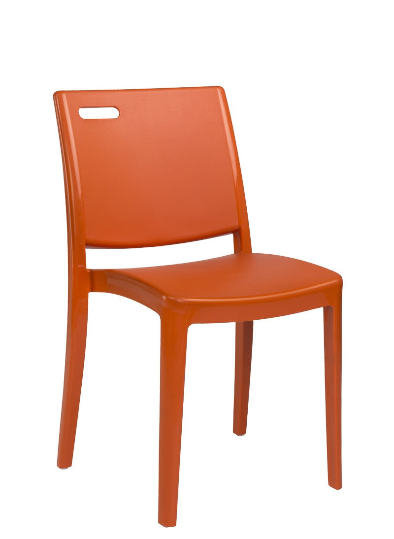 Metro Resin Stacking Chair w/ Handhold Back