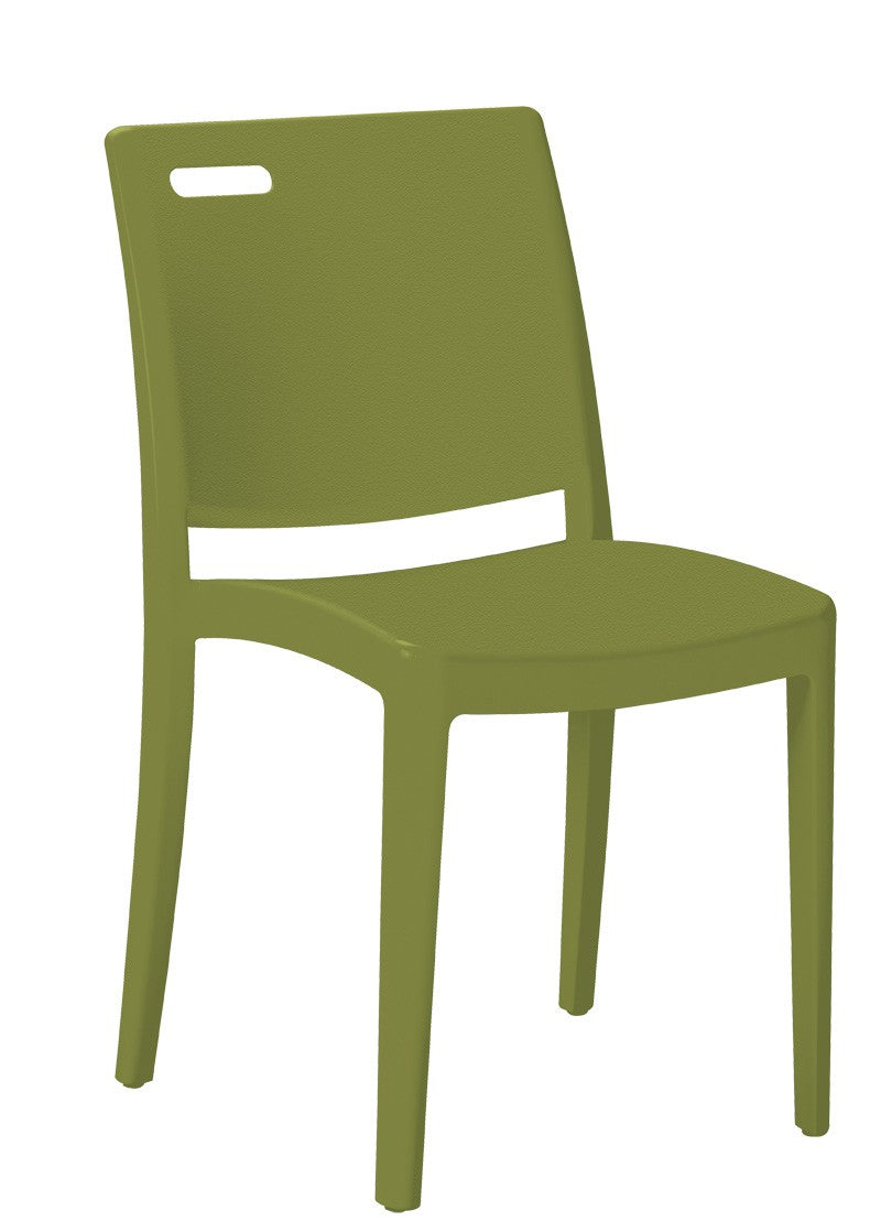Metro Resin Stacking Chair w/ Handhold Back