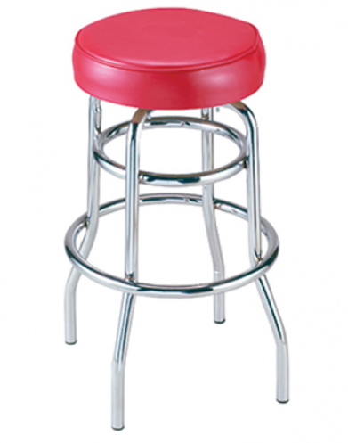 Retro Backless Swivel Stool w/ Double Footring