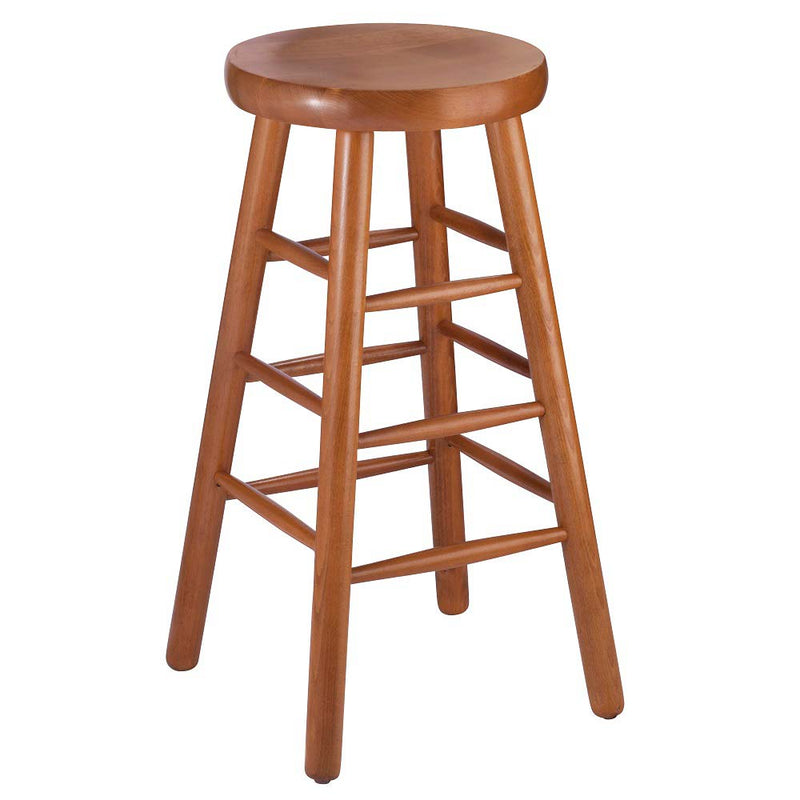 Old English Wooden Backless Barstool