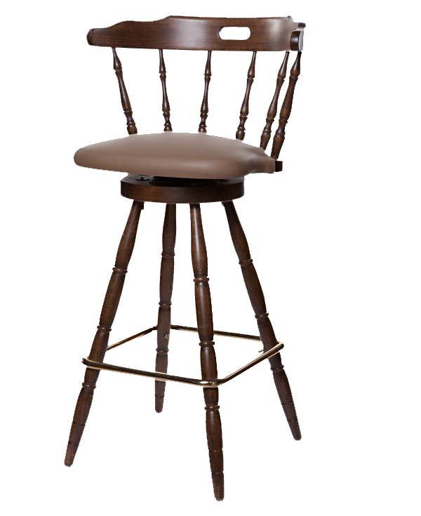 First Mates Early Colonial Era Style Upholstered Seat Barstool