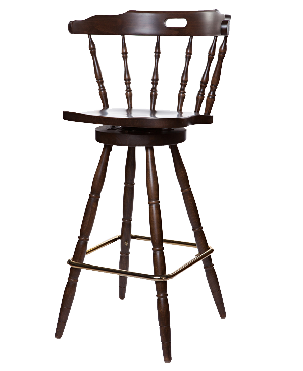 First Mates Early Colonial Era Style Swivel Solid Wood Seat Barstool