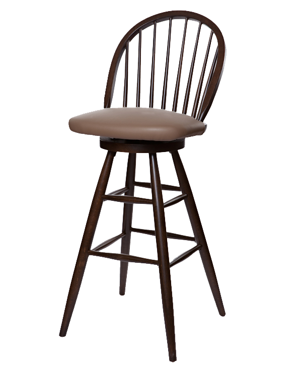 Early Colonial Style Windsor Barstool With Upholstered Seat OD216US