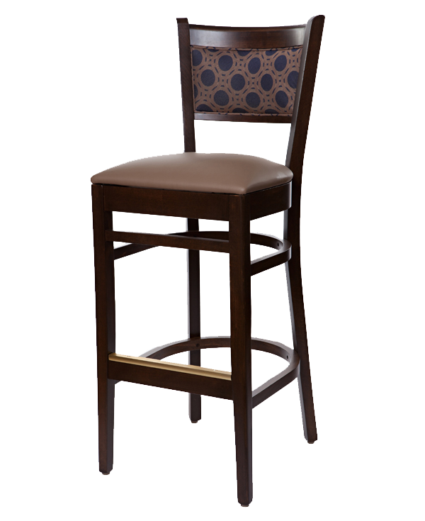 Classic Style Ellington Barstool With Upholstered Back / Seat & Back OD386UB