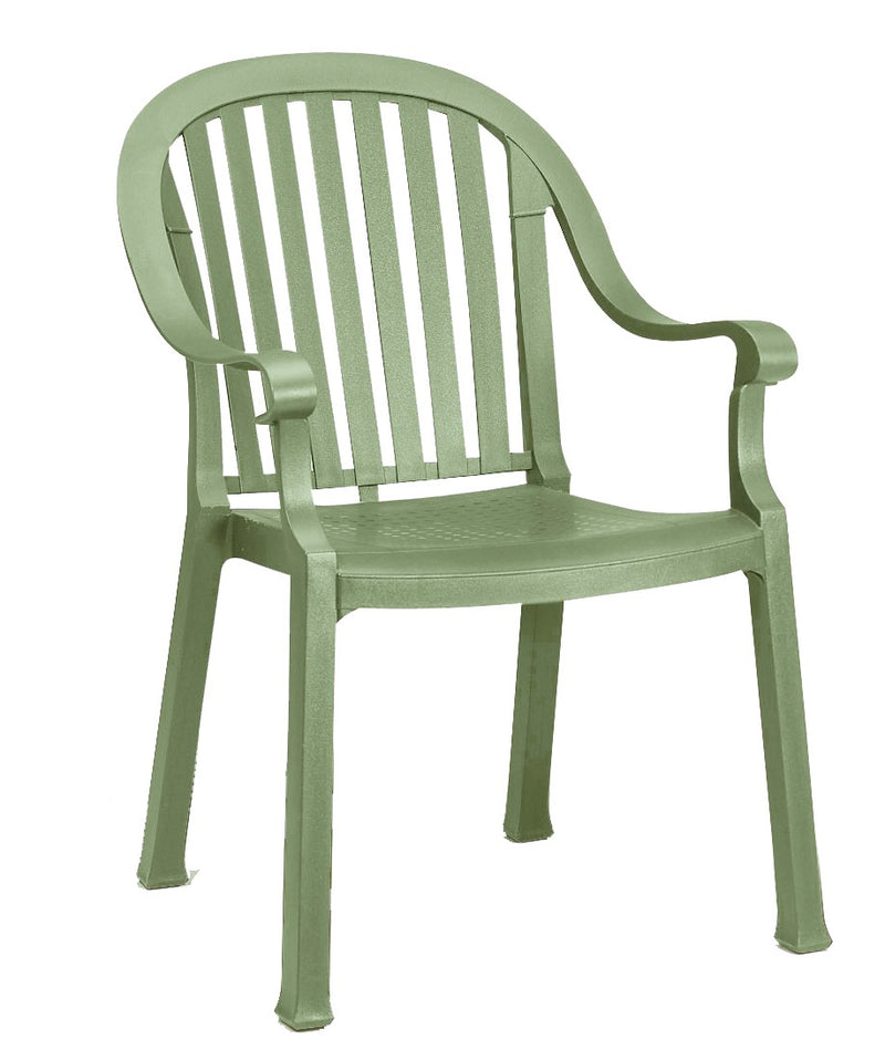 Colombo Slat Back Stacking Armchair Sage Green