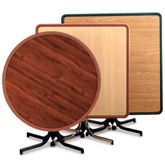 Adjustable height tilt-top metal table bases
