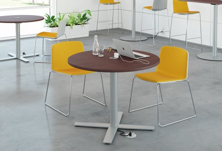 Sienna X Cafe Series Round Laminate Table with Metal Base