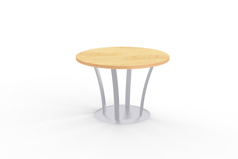 Structure round maple lamniate table with metal fountain base