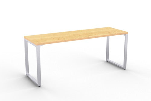 structure maple laminate table w/ square metal base