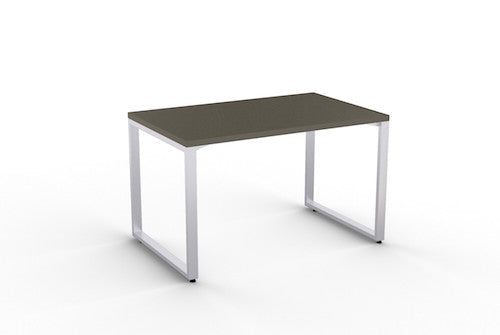 structure slate grey laminate table w/ square metal base