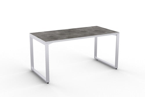 structure pewter laminate table w/ square metal base