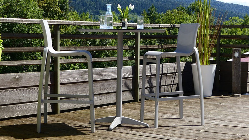 Sunset Bar Height  28" Square Aluminum Outdoor Table