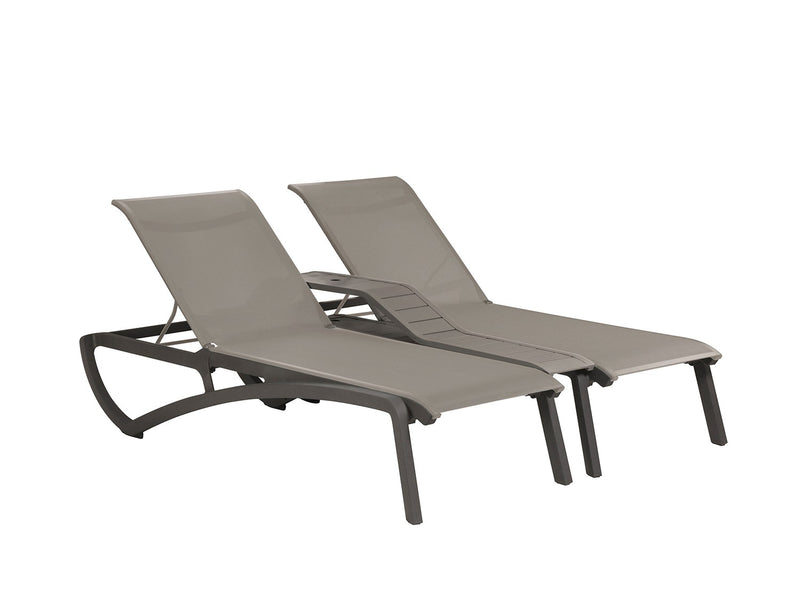 Sunset Duo Stacking Chaise w/ Center Console