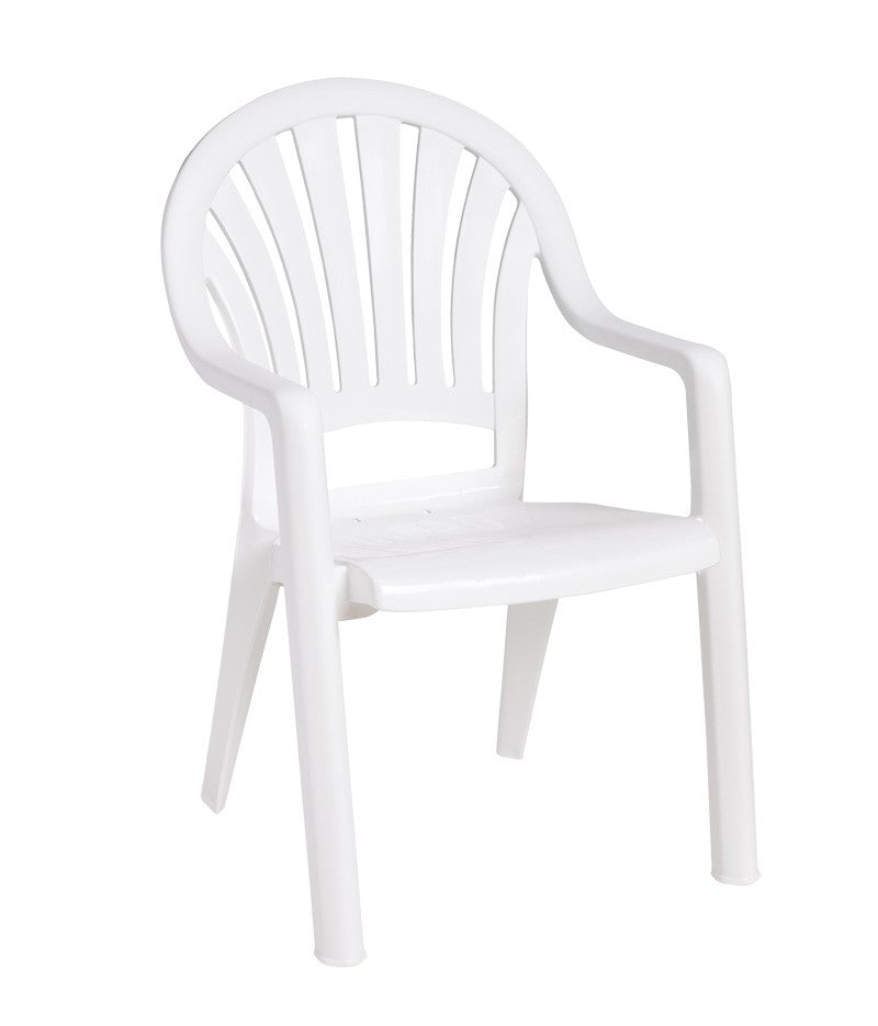 Pacific Fanback Stacking Armchair White
