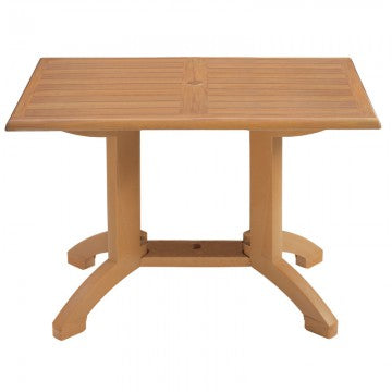 Teak Decor Winston 48" x 32" Outdoor Table w/ 4-Prong Pedestal Base