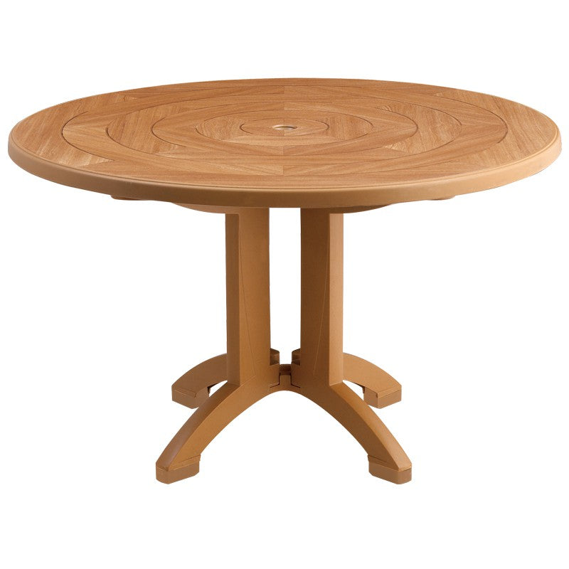Aquaba 48" Round Outdoor Table  w/ 4-Prong Pedestal Base